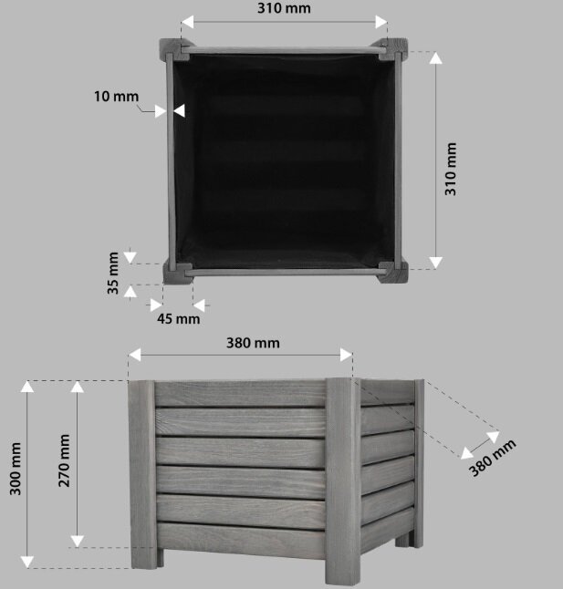 Puidust lillepott 38 x 38 cm hind ja info | Dekoratiivsed lillepotid | kaup24.ee