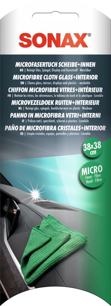 Mikrokiudlapp klaasile ja siseruumidele Sonax, 1 tk. hind ja info | Puhastuslapid, salvrätikud | kaup24.ee