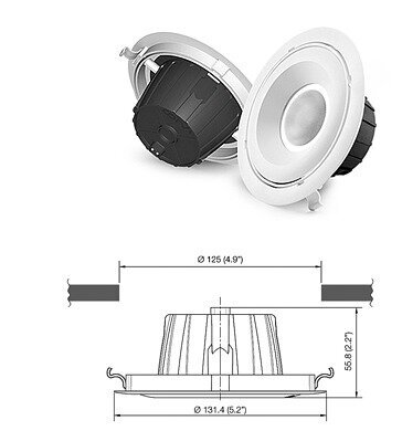 Corvi LED spot 4s allvalgusti reguleeritav 5w 3000k 600 luumen IP54 timmitav hind ja info | Lambipirnid, lambid | kaup24.ee