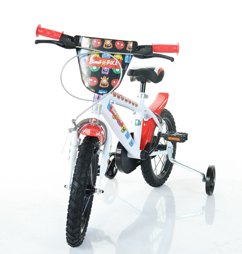 Poiste jalgratas Bimbo Bike 14", valge/punane hind ja info | Jalgrattad | kaup24.ee