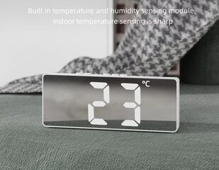 Cann SZ-810 Светодиодный будильник с термометром и календарем, белый цена и информация | Радиоприемники и будильники | kaup24.ee