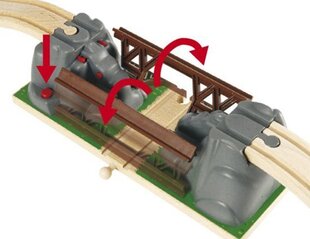 Складной мост Brio Railway, 33391000 цена и информация | Развивающий мелкую моторику - кинетический песок KeyCraft NV215 (80 г) детям от 3+ лет, бежевый | kaup24.ee
