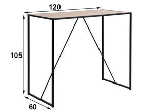 Барная стойка Seaford, дуб/черный цена и информация | Кухонные и обеденные столы | kaup24.ee