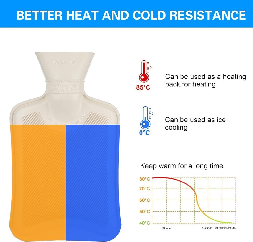 Vööga kuumaveepudel Homealexa, 1 l цена и информация | Soojendavad tooted | kaup24.ee