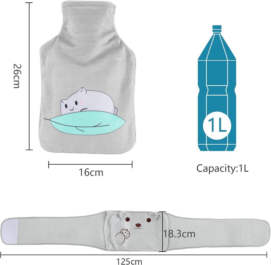 Vööga kuumaveepudel Homealexa, 1 l цена и информация | Soojendavad tooted | kaup24.ee