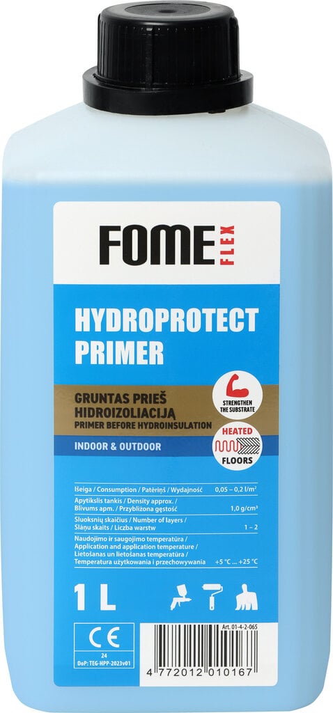 Krunt enne hüdroisolatsiooni Fome Flex Hydroprotect Primer, 1 l hind ja info | Isolatsiooni- ja tihendus pakkematerjal | kaup24.ee