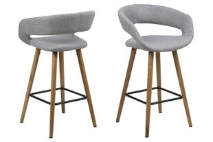 Комплект из 2-х барных стульев Grace, серый/цвета дуба цена и информация | Стулья для кухни и столовой | kaup24.ee