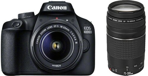 Canon EOS 4000 D 18-55мм III + 75-300мм III комплект цена и информация | Фотоаппараты | kaup24.ee