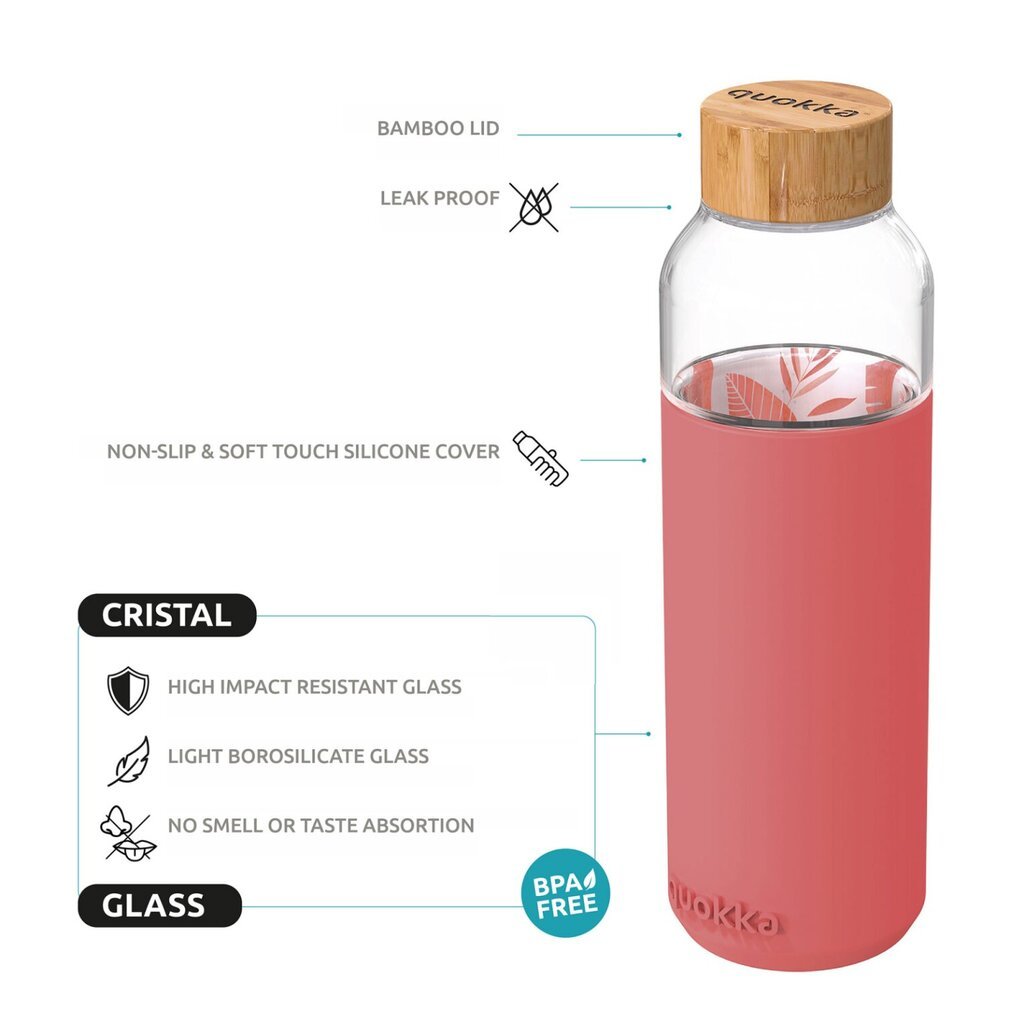 Joogipudel Quokka Flow 660 ml, roosa цена и информация | Joogipudelid | kaup24.ee