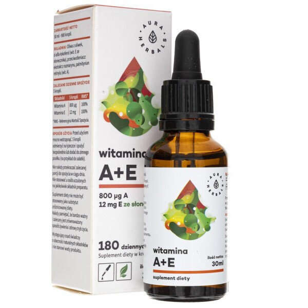 Aura Herbals A + E-vitamiini tilgad 30ml hind ja info | Vitamiinid | kaup24.ee