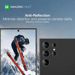 Закаленное стекло Amazing Thing AR Lens Glass S24UCAMBGLA на камеру Samsung Galaxy S24 Ultra (5 шт.), черное цена и информация | Ekraani kaitsekiled | kaup24.ee