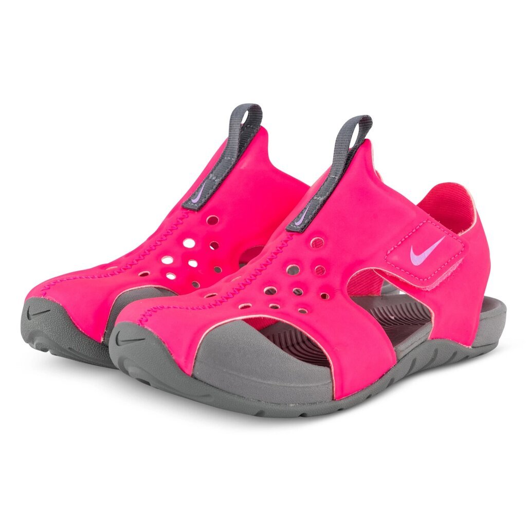 Nike Sunray Protect 2 sandaalid tüdrukule, neoonroosa-hall hind ja info | Laste sandaalid | kaup24.ee