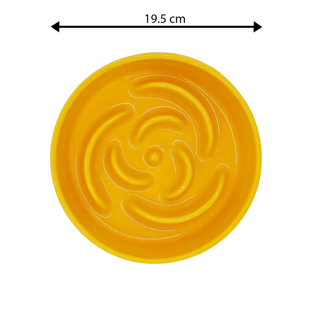 Lemmiklooma aeglase söömise sööginõu Tailium, M, kollane цена и информация | Toidukausid loomadele | kaup24.ee