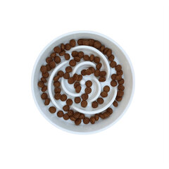 Медленно едящая керамическая миска для кошек Tailium, белый цена и информация | Миски, ящики для корма | kaup24.ee