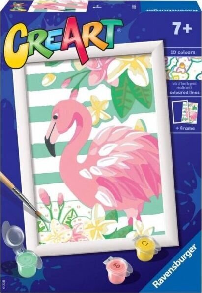 Maali numbrite järgi Flamingo Ravensburger, 18x13 cm hind ja info | Maalid numbri järgi | kaup24.ee