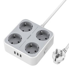 Pikendusjuhe Tessan TS-302 Power Strip, valge hind ja info | Pikendusjuhtmed, kaablid | kaup24.ee