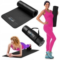 Joogamatt Gymtek GK-002, 180x61x1,5 cm, must цена и информация | Коврики для йоги, фитнеса | kaup24.ee