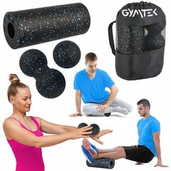 Massaažirullide komplekt 3in1 Gymtek G-66111, must/sinine цена и информация | Аксессуары для массажа | kaup24.ee