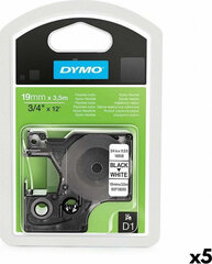 Dymo Thermal transfer ribbon Dymo D1 16958 19 mm x 3,5 m Black White Nylon (5 Units) hind ja info | Printeritarvikud | kaup24.ee