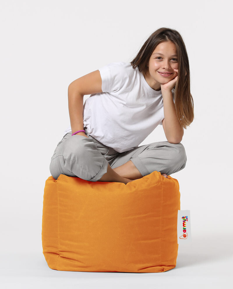 Kott-tool Square Pouf, oranž hind ja info | Kott-toolid, tumbad, järid | kaup24.ee