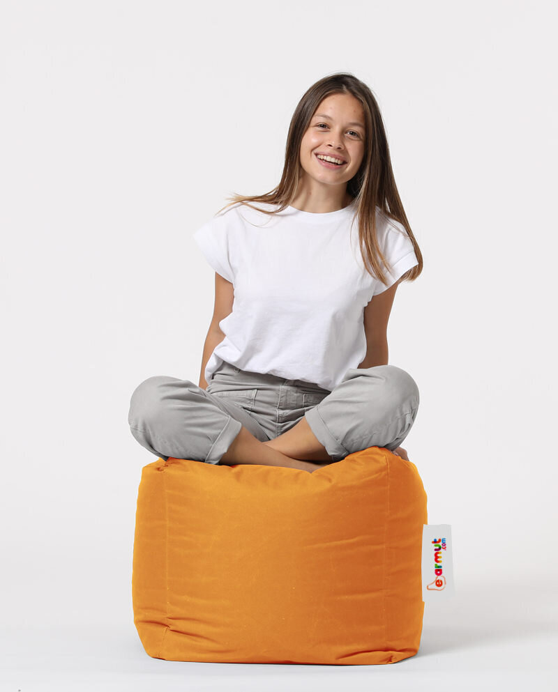 Kott-tool Square Pouf, oranž hind ja info | Kott-toolid, tumbad, järid | kaup24.ee