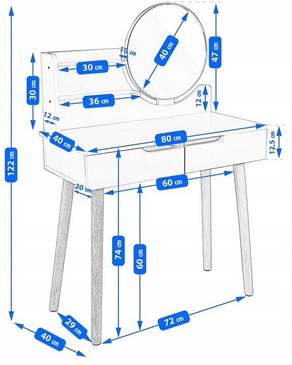 Kosmeetikalaud Fluxar home FST030 hind ja info | Tualettlauad | kaup24.ee