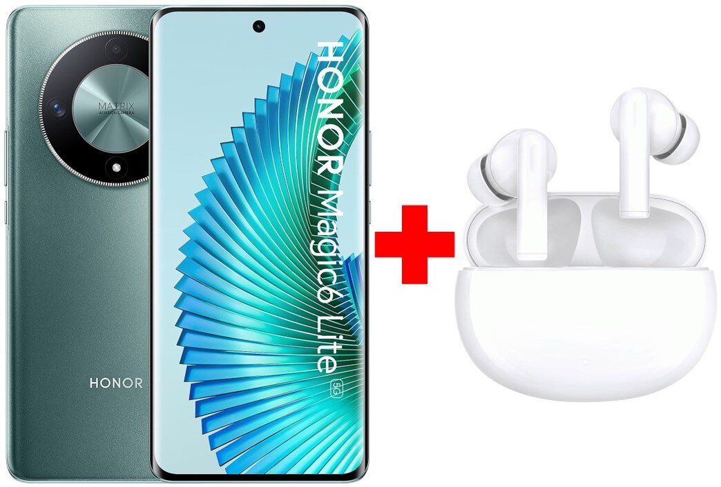 Honor Magic6 Lite 5G 8/256GB Emerald Green + Honor Choice Earbuds X5 White цена и информация | Telefonid | kaup24.ee