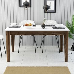 Обеденный стол Asir Milan 514, коричневый/белый цена и информация | Кухонные и обеденные столы | kaup24.ee