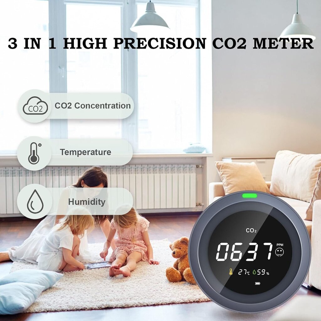 Protmex PTH-5 CO2 monitor, kolm-ühes hind ja info | Ilmajaamad, termomeetrid | kaup24.ee