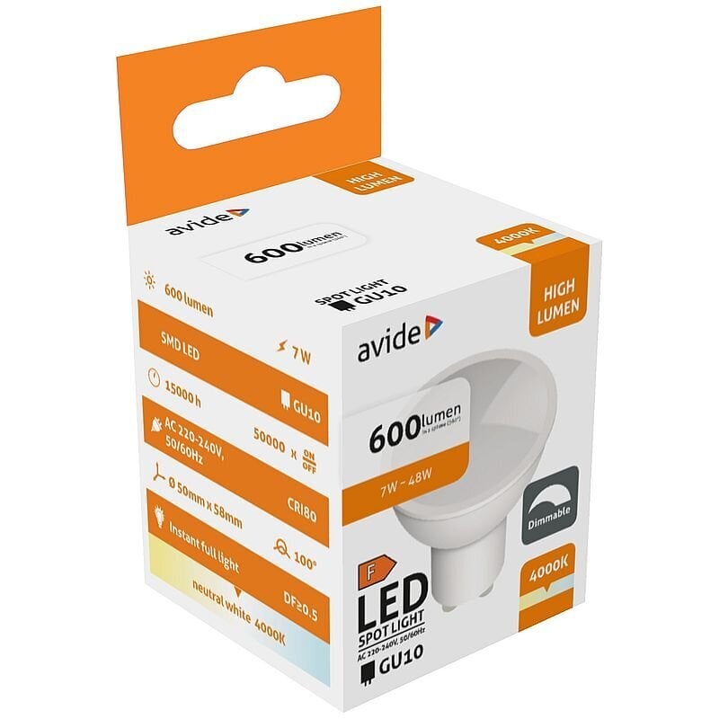 Avide LED pirn 7W GU10 4000K Hämardatav цена и информация | Lambipirnid, lambid | kaup24.ee