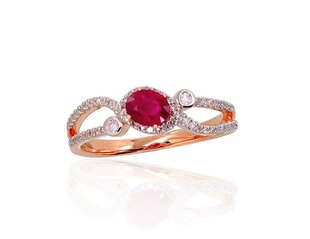 Золотое кольцо с бриллиантами Je t'aime II из красного золота 585 пробы DS01G698 цена и информация | Кольцо | kaup24.ee