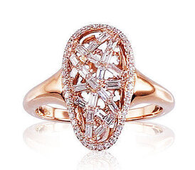 Punasest kullast sõrmus briljandiga Diamond Sky "Golden Web", proov 585 DS01G713 hind ja info | Sõrmused | kaup24.ee
