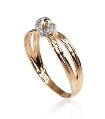 Punasest kullast sõrmus briljandiga Diamond Sky "Omega III", proov 585 DS01G716 hind ja info | Sõrmused | kaup24.ee