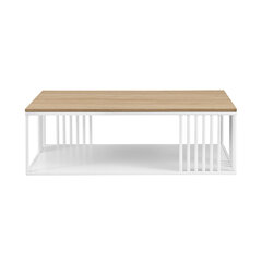 Diivanilaud Walker Edison Minimalist Metal Slatted Coastal Oak/White цена и информация | Журнальные столики | kaup24.ee