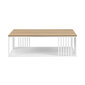 Diivanilaud Walker Edison Minimalist Metal Slatted Coastal Oak/White hind ja info | Diivanilauad | kaup24.ee