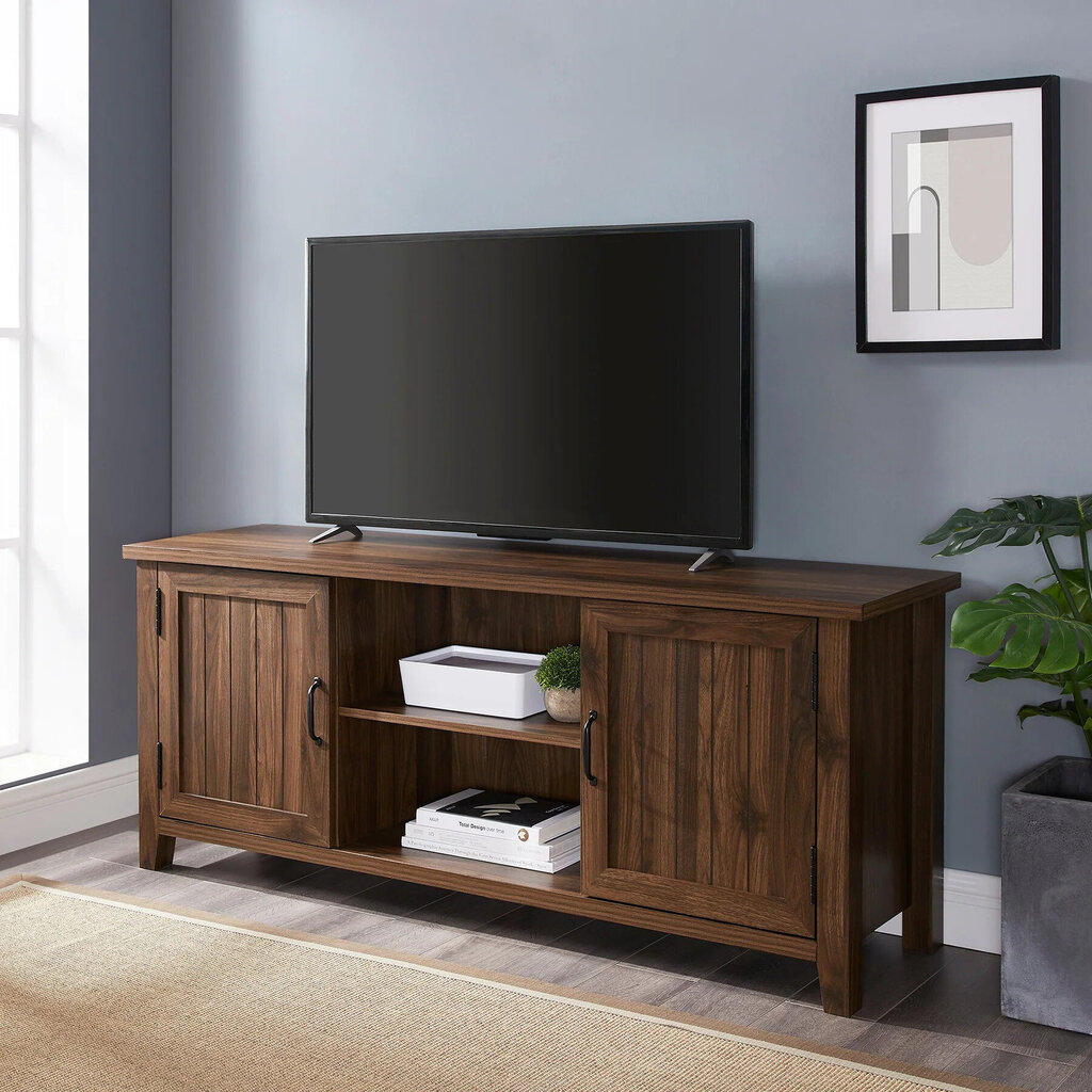 TV alus/kummut Walker Edison Grooved Door Dark Walnut цена и информация | TV alused | kaup24.ee