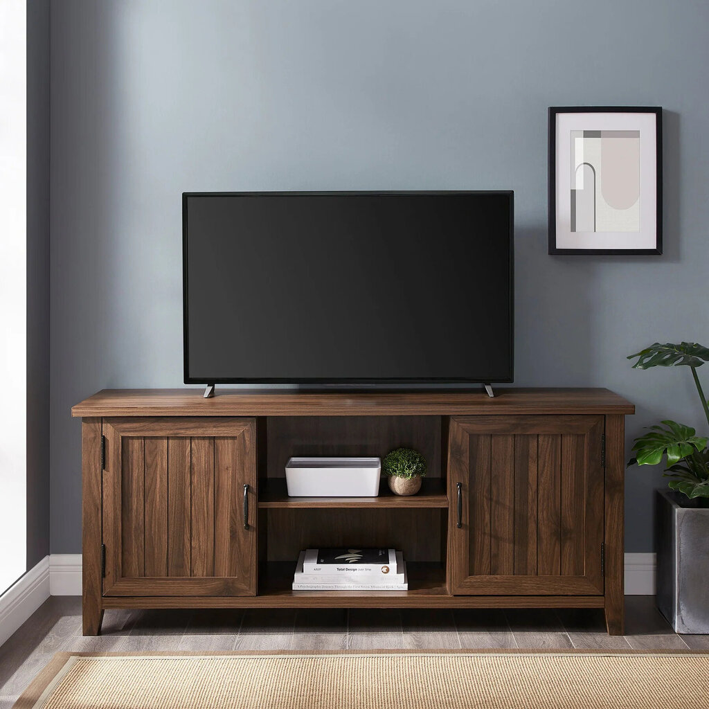 TV alus/kummut Walker Edison Grooved Door Dark Walnut hind ja info | TV alused | kaup24.ee