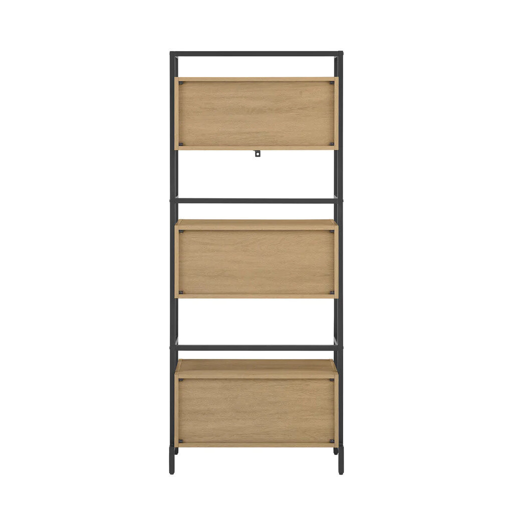 Kõrge riiul Walker Edison Contemporary Coastal Oak/Black цена и информация | Riiulid | kaup24.ee