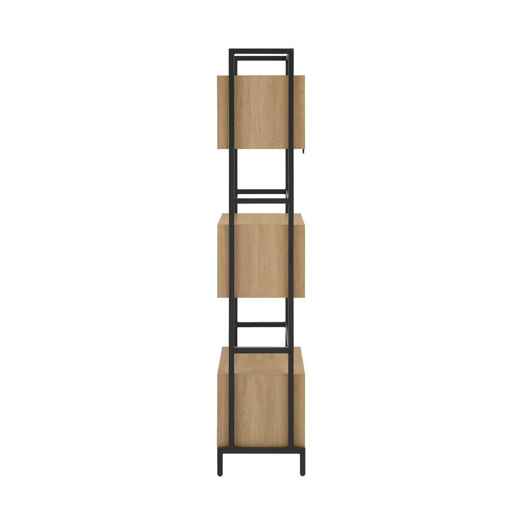 Kõrge riiul Walker Edison Contemporary Coastal Oak/Black hind ja info | Riiulid | kaup24.ee