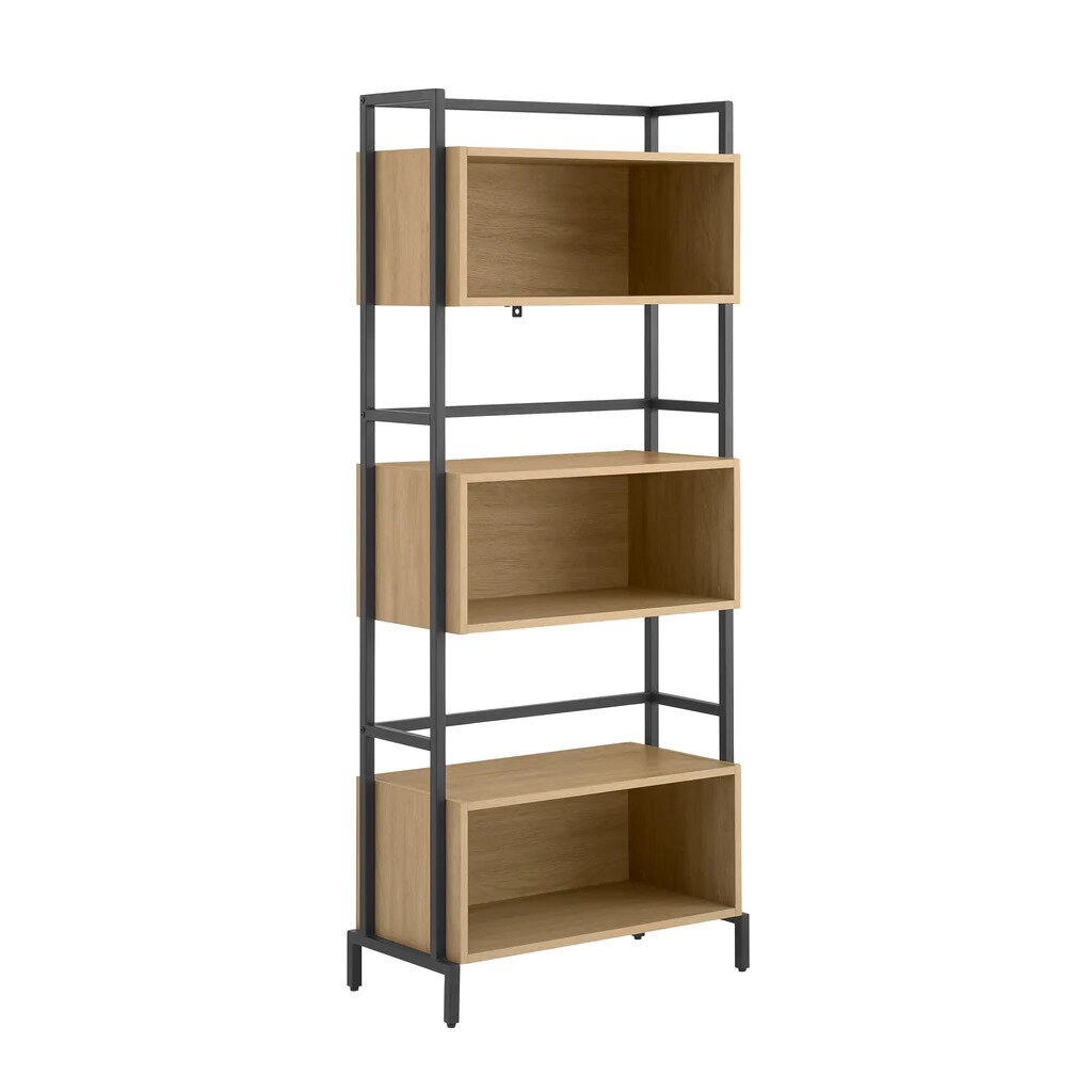 Kõrge riiul Walker Edison Contemporary Coastal Oak/Black hind ja info | Riiulid | kaup24.ee