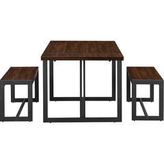 3-osaline komplekt Walker Edison Modern Dark Walnut/Black hind ja info | Söögilauakomplektid | kaup24.ee