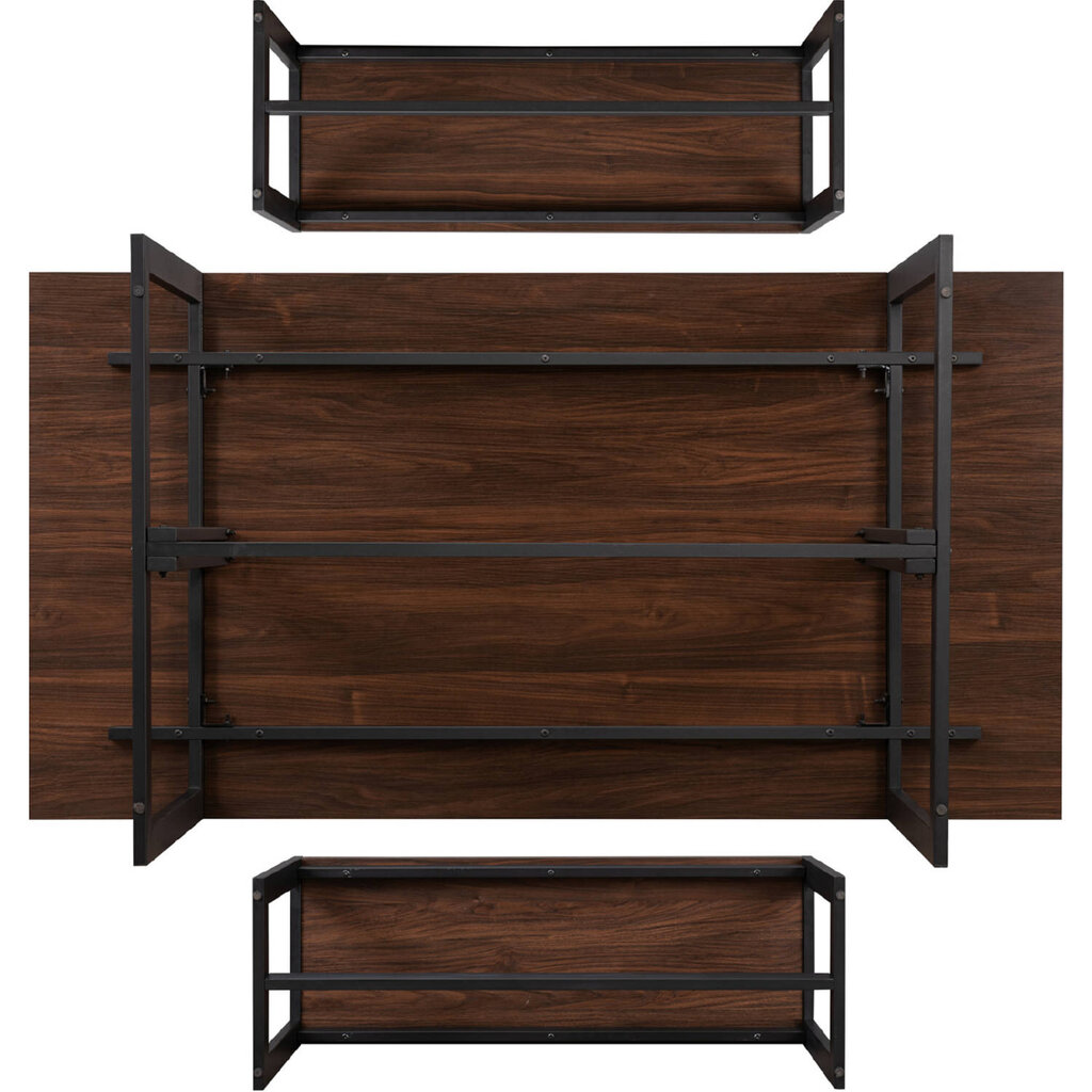 3-osaline komplekt Walker Edison Modern Dark Walnut/Black цена и информация | Söögilauakomplektid | kaup24.ee