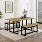 3-osaline komplekt Walker Edison Modern Coastal Oak/Black hind ja info | Söögilauakomplektid | kaup24.ee