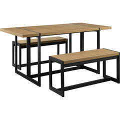 3-osaline komplekt Walker Edison Modern Coastal Oak/Black hind ja info | Söögilauakomplektid | kaup24.ee