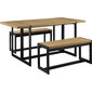 3-osaline komplekt Walker Edison Modern Coastal Oak/Black цена и информация | Söögilauakomplektid | kaup24.ee