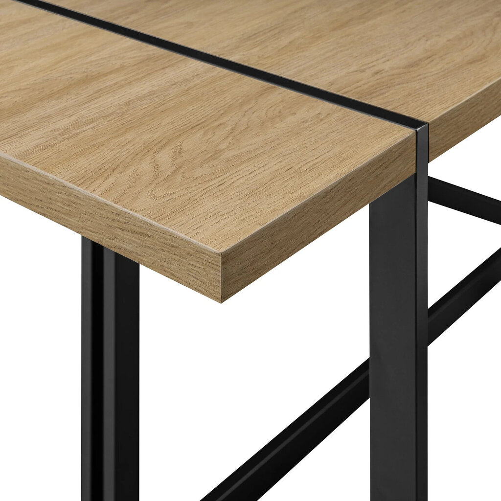 3-osaline komplekt Walker Edison Modern Coastal Oak/Black цена и информация | Söögilauakomplektid | kaup24.ee