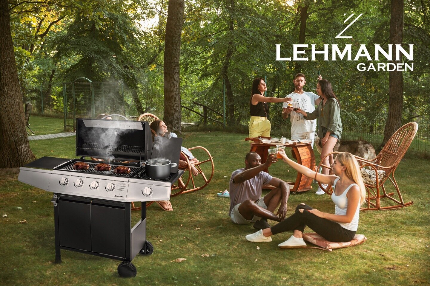 Gaasigrill Lehmann Ohio, 128x50 cm, must hind ja info | Grillid | kaup24.ee