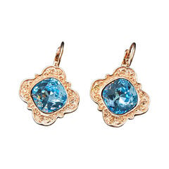 Naiste kõrvarõngad Diamond Sky „Nostalgia III (Aquamarine Blue)“ koos Swarovski kristallidega hind ja info | Kõrvarõngad | kaup24.ee