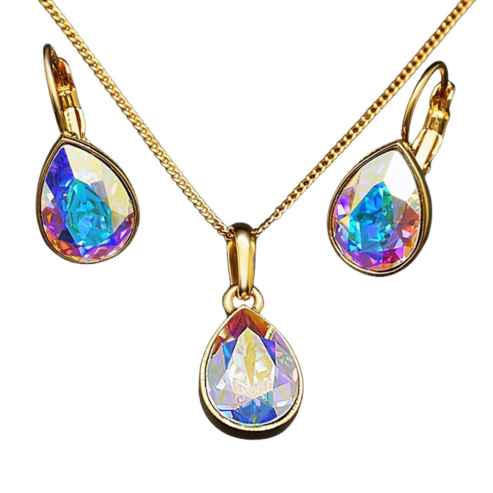 Komplekt "Crystal Drop (Aurora Borealis)" koos Swarovski™ kristallidega hind ja info | Ehete komplektid | kaup24.ee