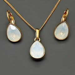 Komplekt "Crystal Drop (White Opal)" koos Swarovski™ kristallidega hind ja info | Ehete komplektid | kaup24.ee